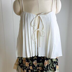 NEW En Saison Tate Square Neck Sleeveless Tie Front Tank